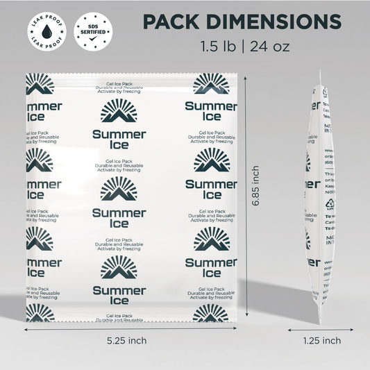 Pallet of 1,200 Gel Ice Packs | 1.5 lb Each | 24 per Case, 50 Cases