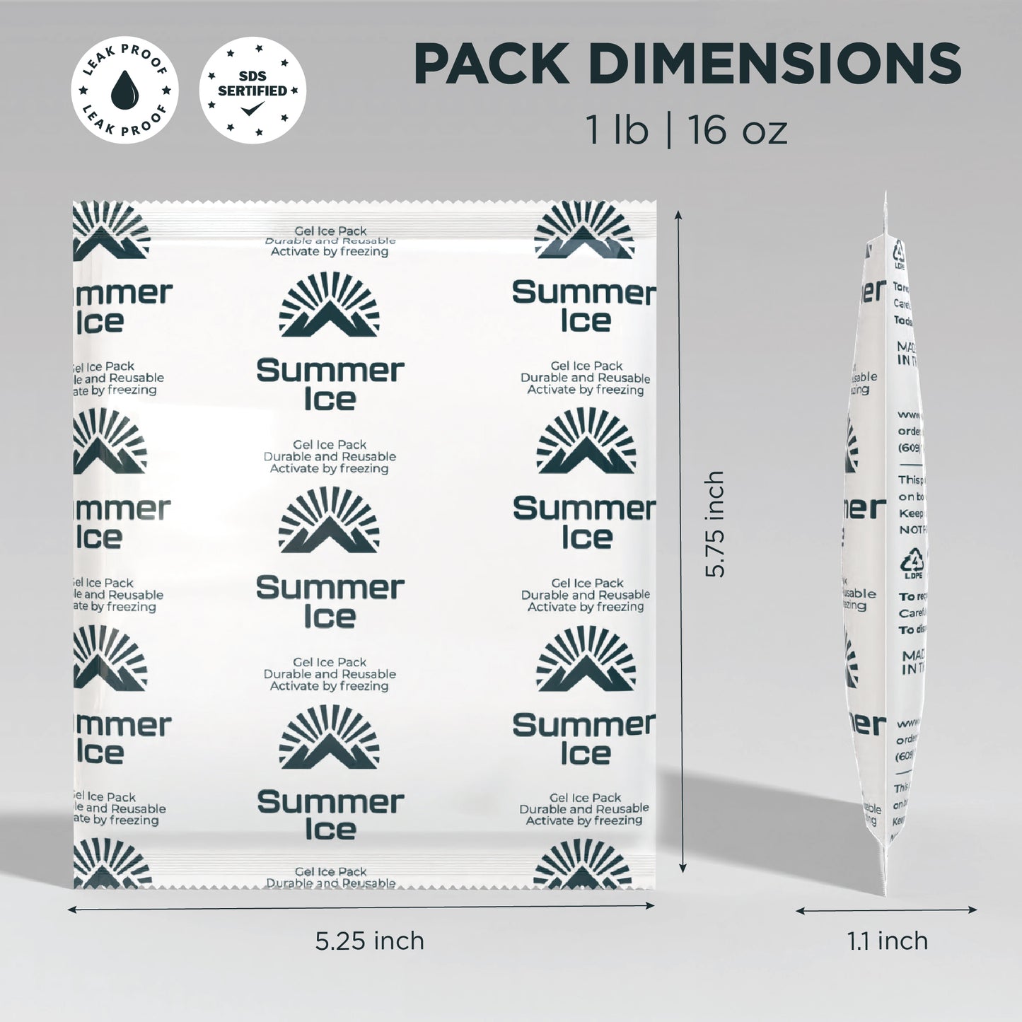 Pallet of 1,800 Gel Ice Packs | 1 lb Each | 36 per Case, 50 Cases