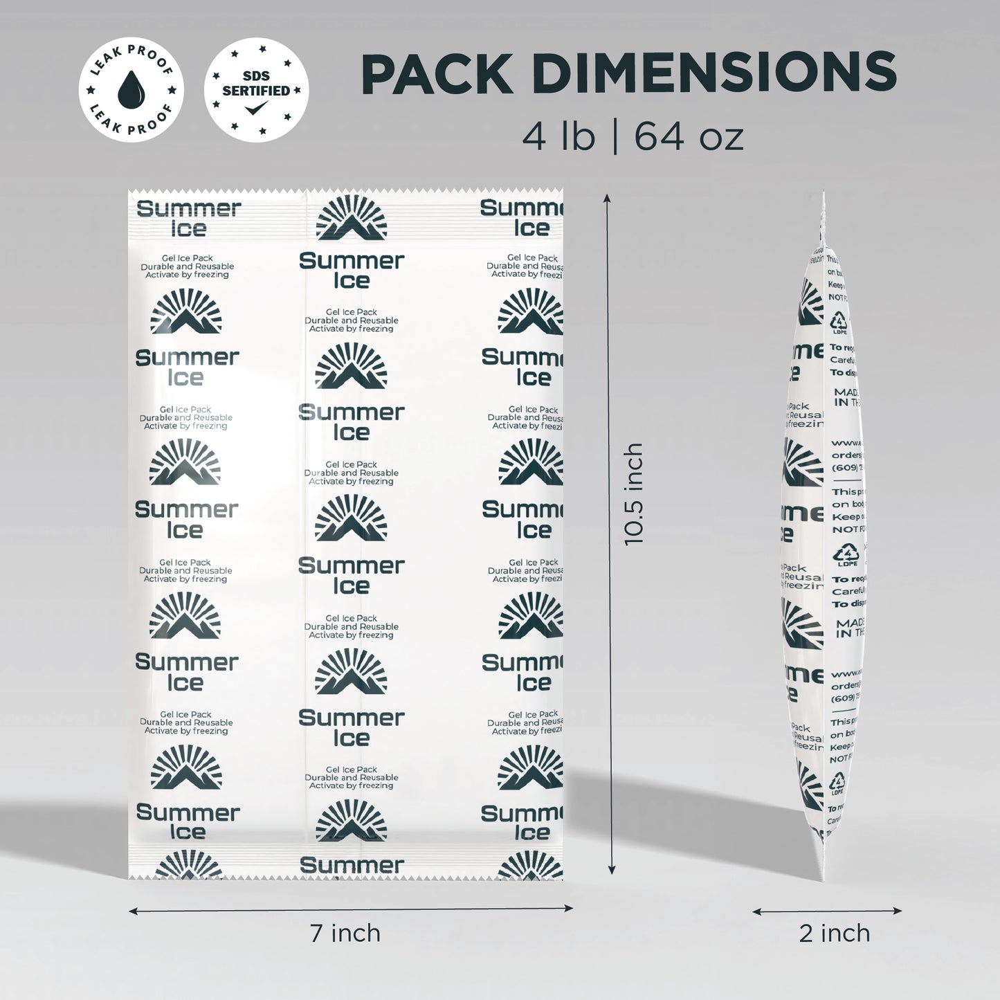 Pallet of 400 Gel Ice Packs | 4 lb Each | 8 per Case, 50 Cases