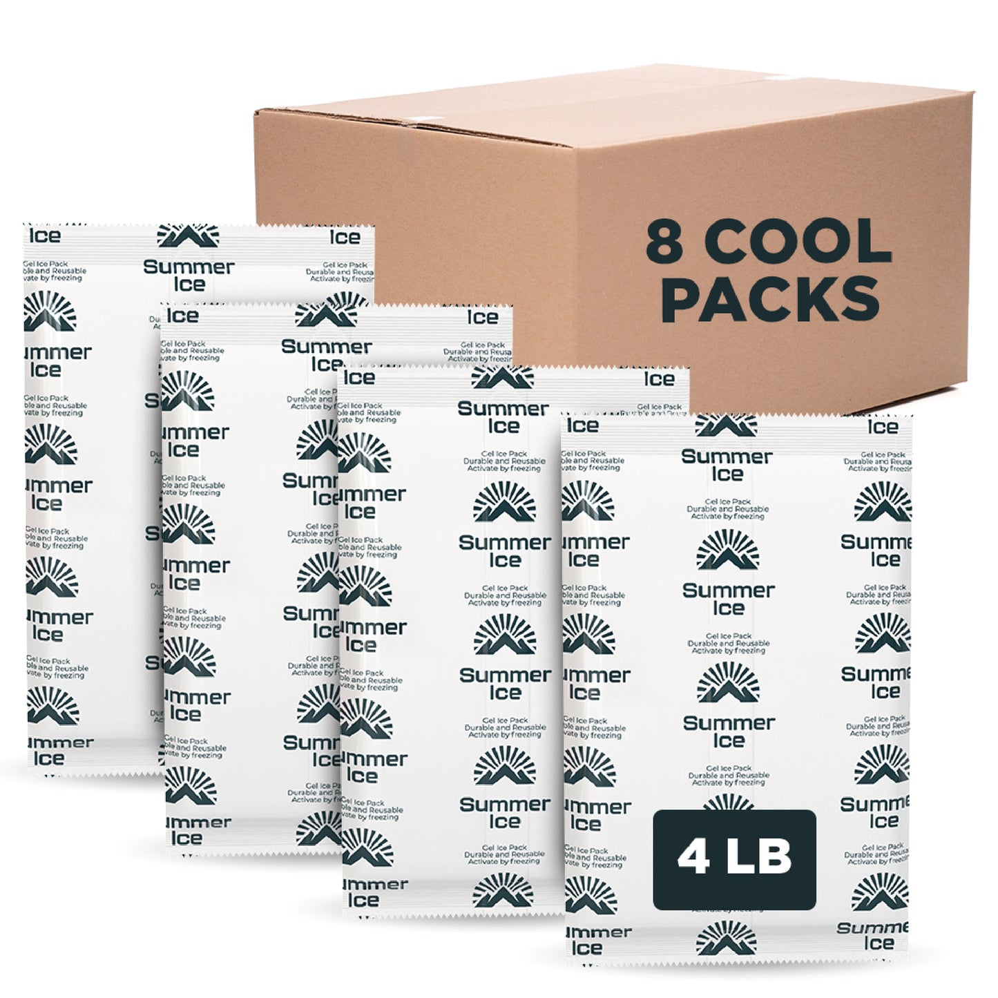 Pallet of 400 Gel Ice Packs | 4 lb Each | 8 per Case, 50 Cases