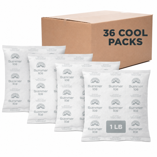 Pallet of 1,800 Moisture-Resistant, Non-sweating Gel Ice Packs | 1 lb Each | 36 per Case, 50 Cases