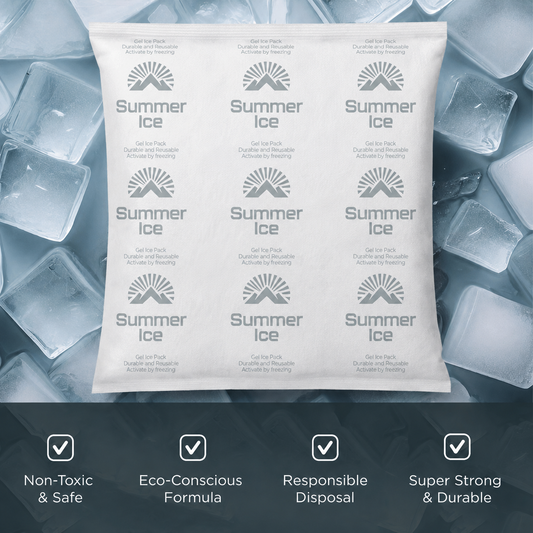 Pallet of 1,800 Moisture-Resistant, Non-sweating Gel Ice Packs | 1 lb Each | 36 per Case, 50 Cases