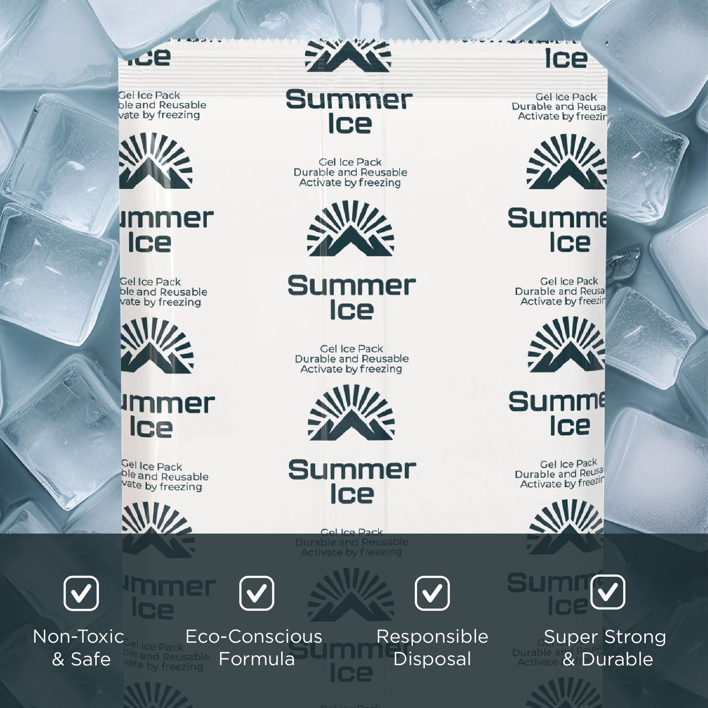 Pallet of 900 Gel Ice Packs | 2 lb - Long Size | 18 per Case, 50 Cases